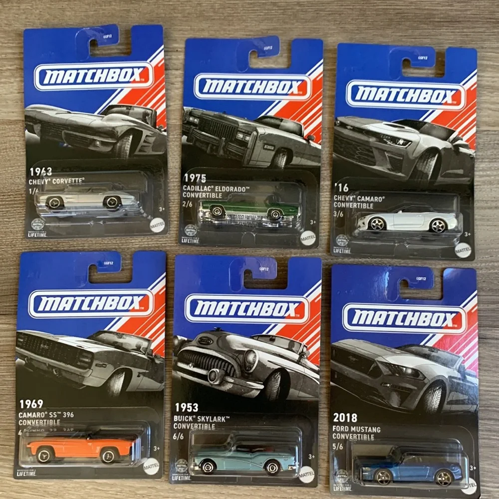 American Convertible Car Corvette Cadillac Camaro Mustang Skylark Matchbox set 🆕